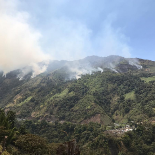 SECRETARÍA DEL AGUA COORDINA ACCIONES PARA MITIGAR INCENDIO FORESTAL EN PUJILÍ