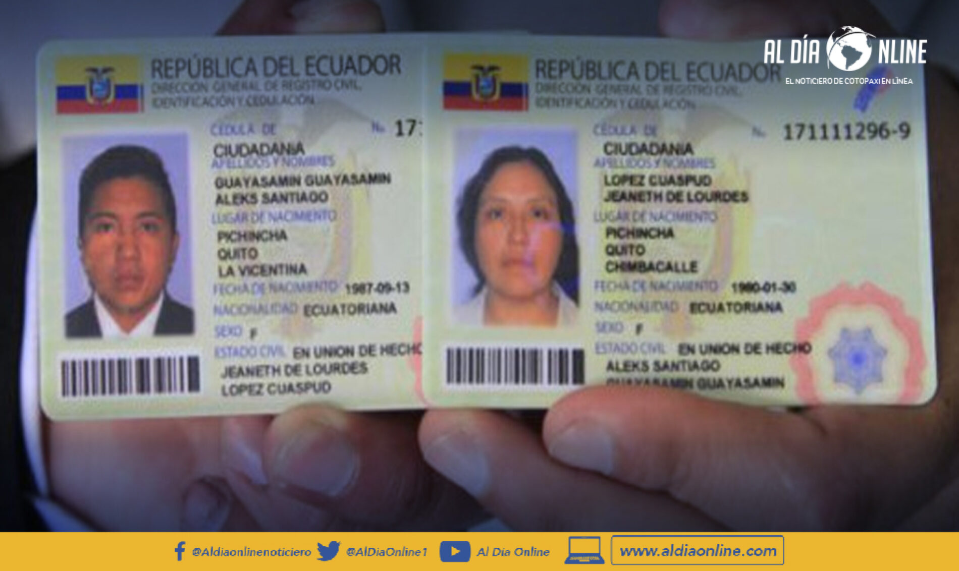 SE EXTENDIÓ LA VIGENCIA DE LAS CÉDULAS DE IDENTIDAD QUE SE ENCUENTREN PRÓXIMAS A EXPIRAR O HAYAN EXPIRADO