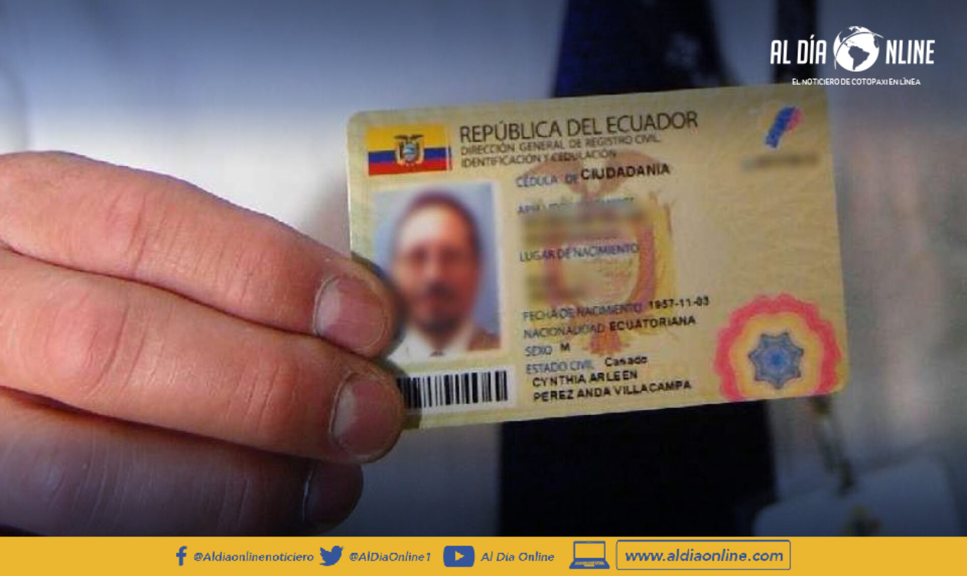 SE EXTENDIÓ LA VIGENCIA DE LAS CÉDULAS DE IDENTIDAD QUE SE ENCUENTREN PRÓXIMAS A EXPIRAR O HAYAN EXPIRADO