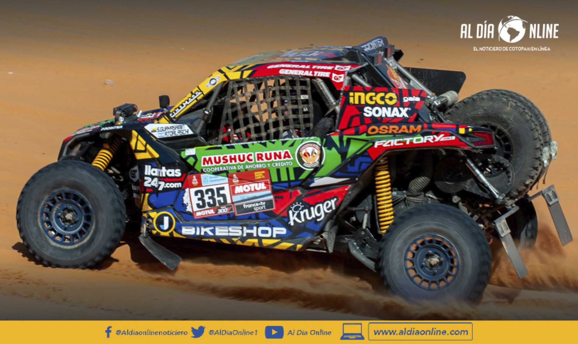 MUSHUC RUNA IMPARABLE JUNTO A SEBASTIÁN GUAYASAMÍN EN RALLY DAKAR 2022 OCTAVOS EN LA GENERAL