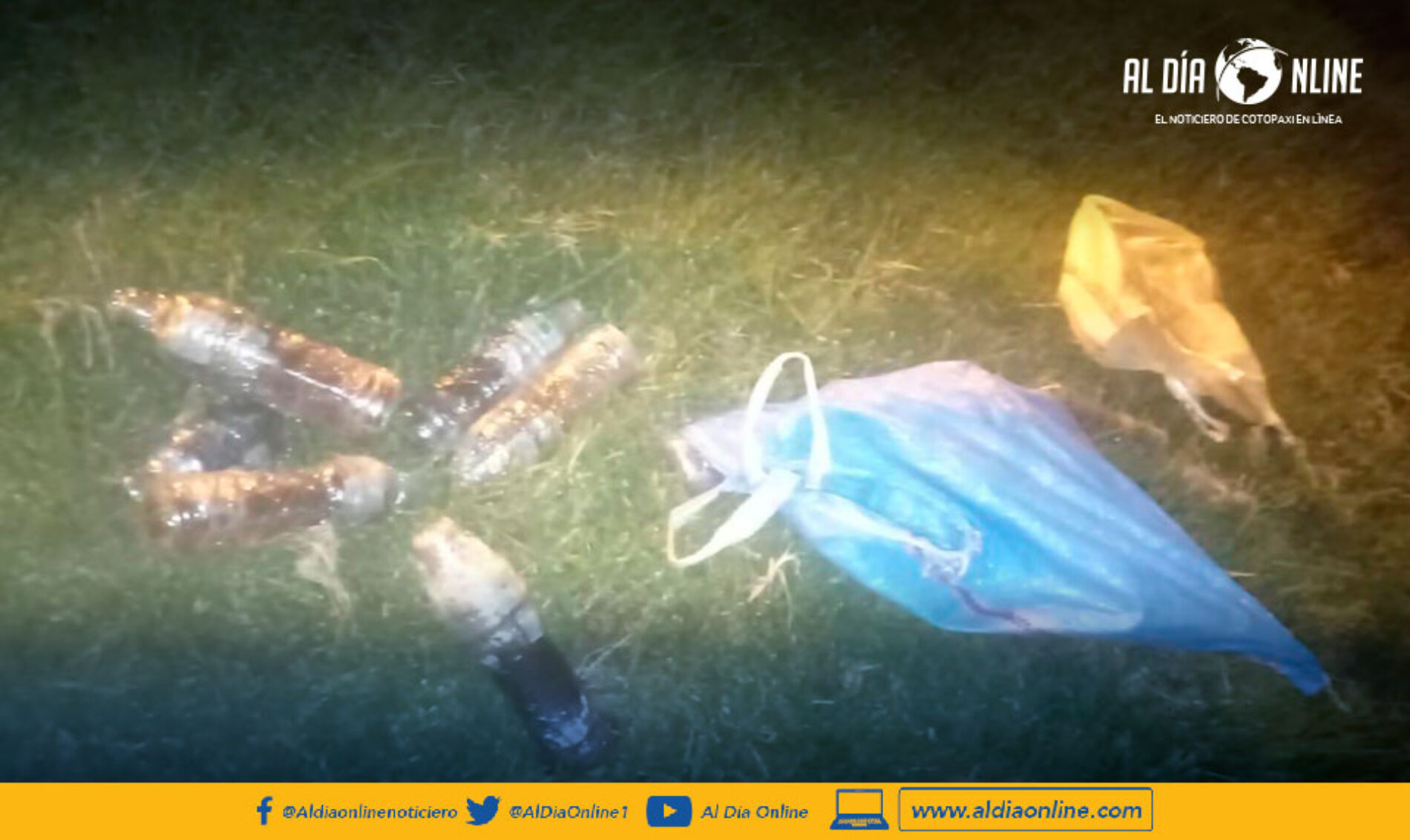 BRIGADA DE FUERZAS ESEPCIALES ENCONTRÓ A LAS AFUERAS DEL CLP COTOPAXI UN SACO DE YUTE CON 21 ENVASES QUE CONTENÍA BEBIDAS ALCOHÓLICAS.