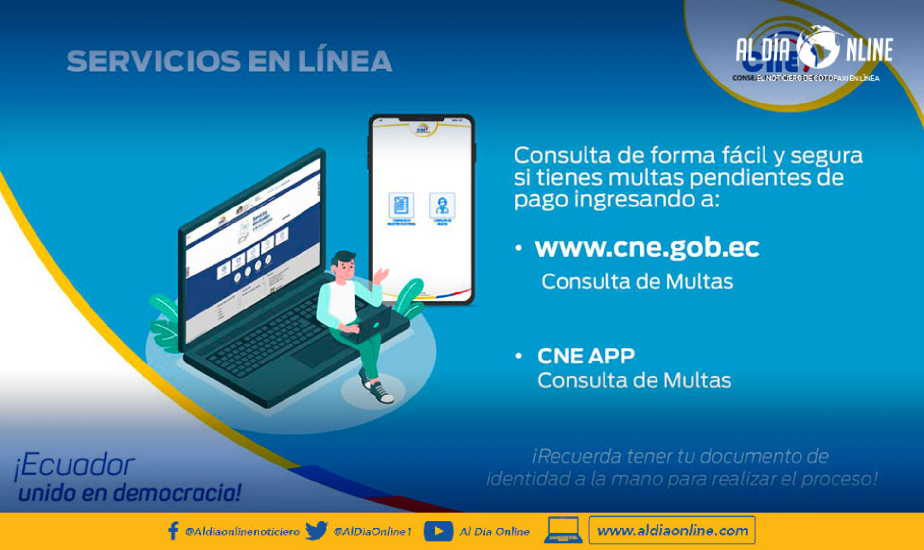 CIUDADANÍA PUEDE CONSULTAR MULTAS ELECTORALES A TRAVÉS DE LA WEB Y LA APLICACIÓN MÓVIL CNE APP