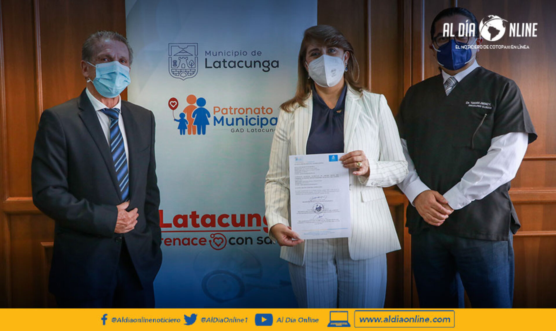 PATRONATO MUNICIPAL DE LATACUNGA FIRMÓ CONVENIO INTERINSTITUCIONAL CON EL HOSPITAL DE SOLCA TUNGURAHUA 