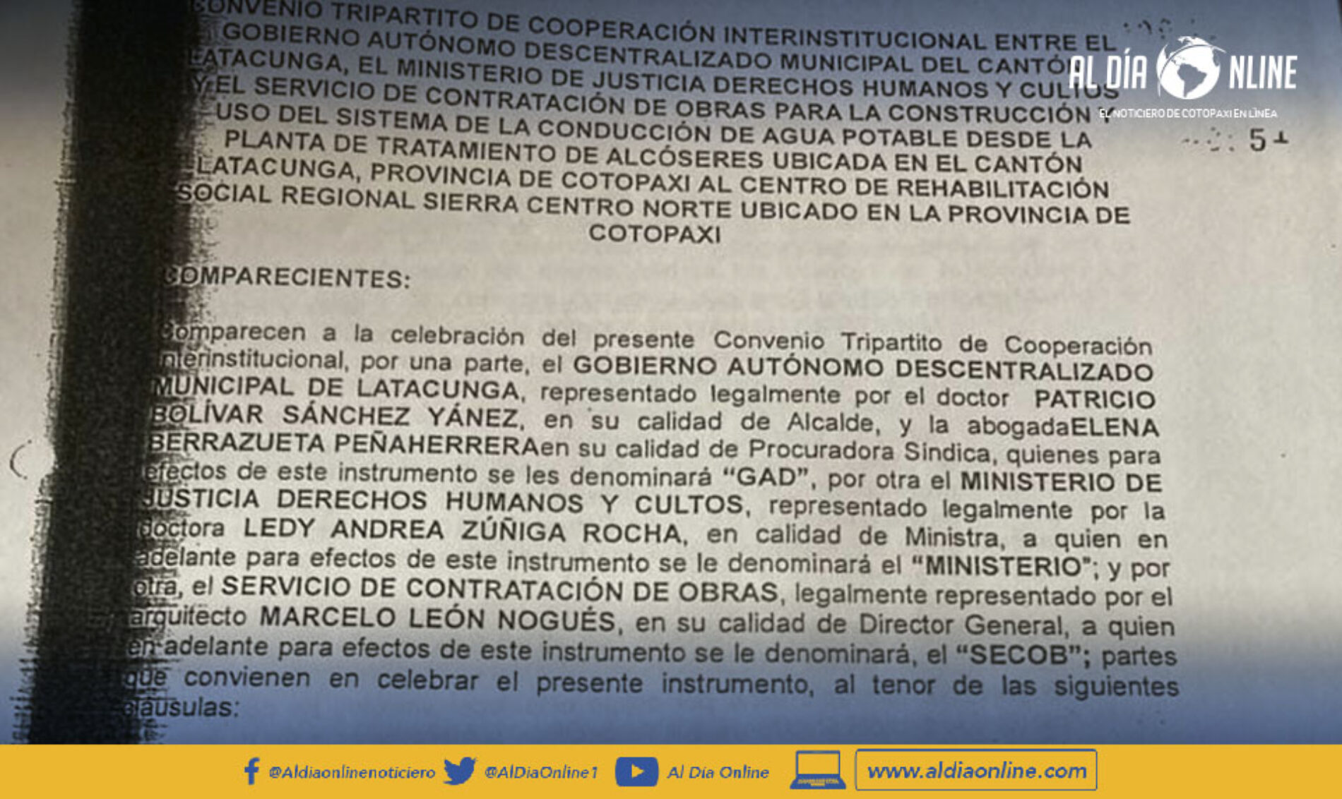 RODRIGO ESPÍN, EXALCALDE DE LATACUNGA, ACLARA RESPONSABILIDAD DE LA CONSTRUCCIÓN DEL CRS COTOPAXI. (VIDEO)