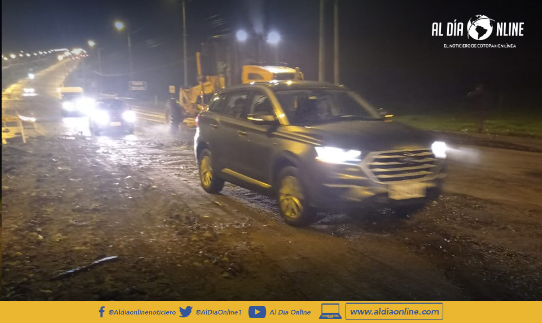 MAQUINARIA DE MUNICIPIO LATACUNGA INTERVIENE EN CALLES AFECTADAS POR LLUVIAS (VIDEO)