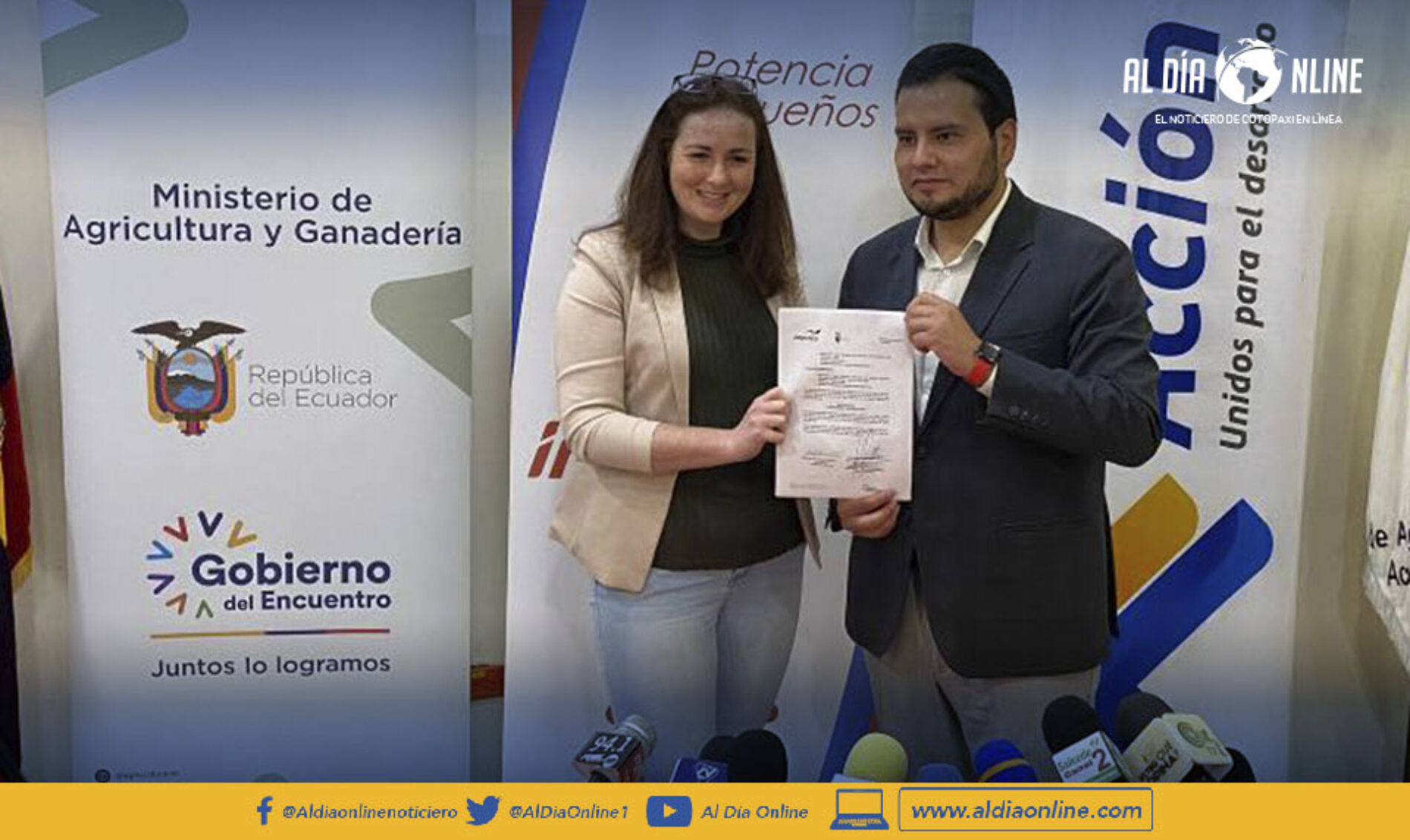 MINISTERIO DE AGRICULTURA Y GANADERÍA DE COTOPAXI FIRMAN CONVENIO DE COOPERACIÓN JUNTO A FUNDACIÓN IMPULSA. (VIDEO)