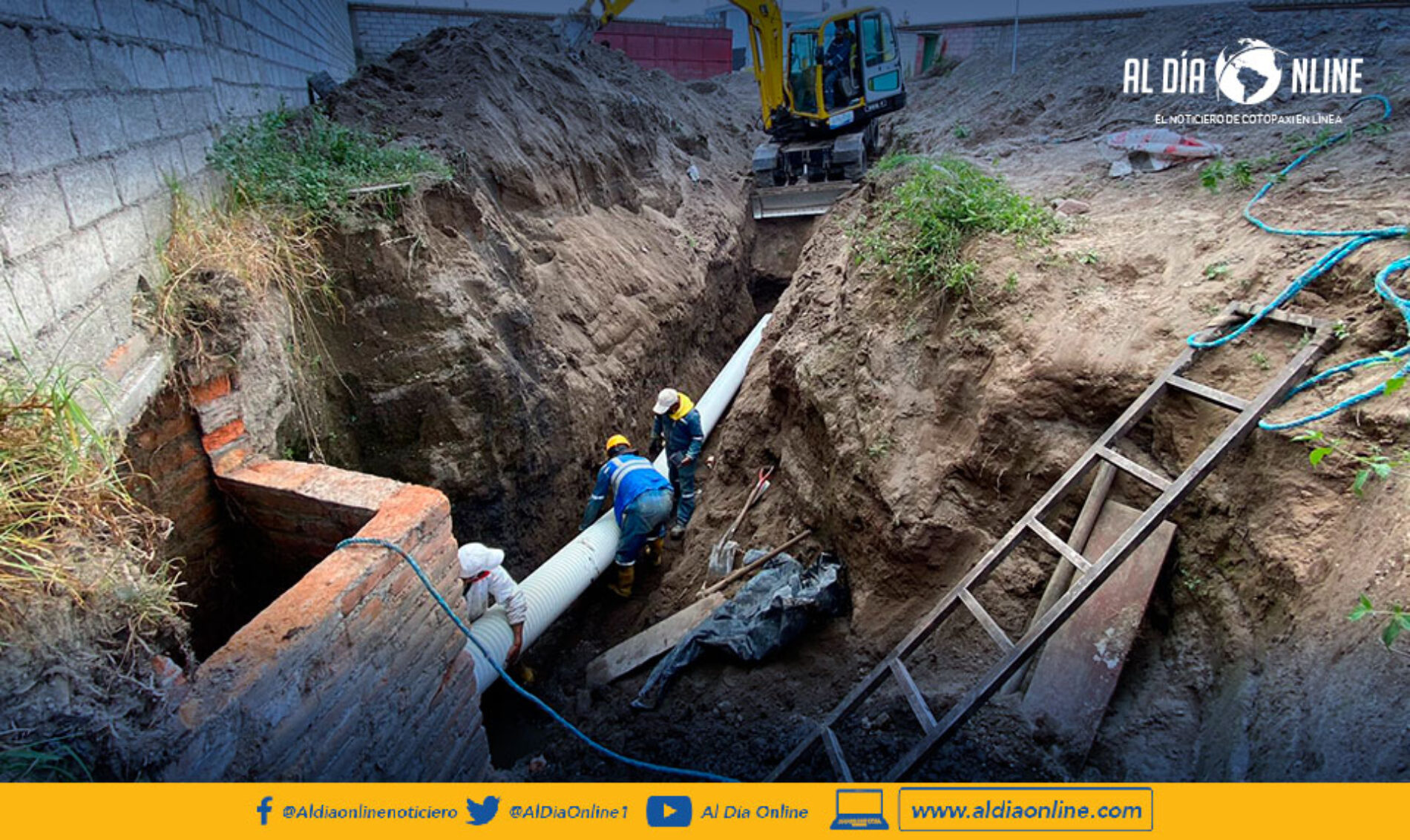 MUNICIPIO DE LATACUNGA INTERVINO LA RED DE ALCANTARILLADO EN LA AVENIDA MARCO AURELIO SUBÍA