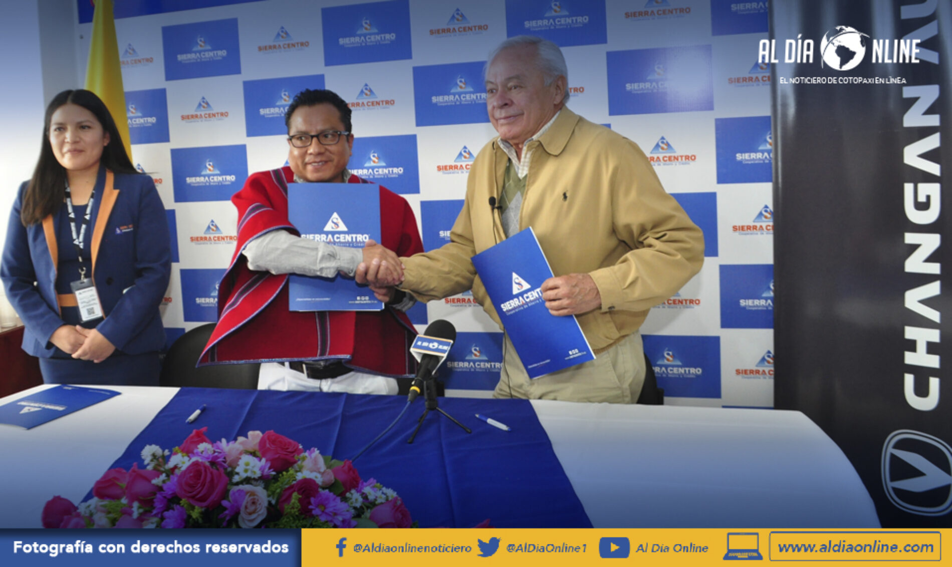 SIERRA CENTRO Y AUTOMOTORES “CARLOS LARREA CIA. LTDA.” FIRMAN CONVENIO PARA FINACIAR AUTOS CHANGAN (VIDEO)