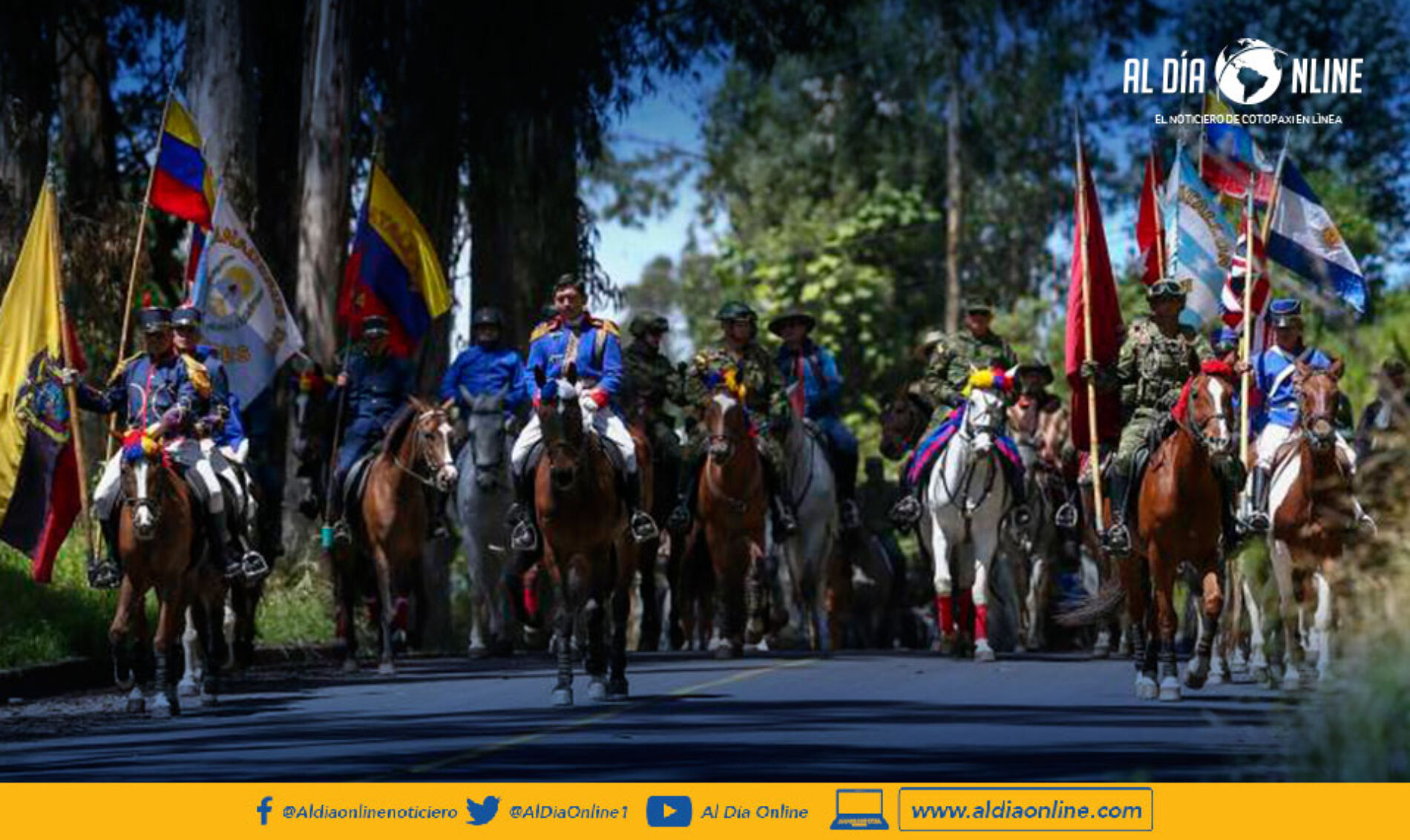 CABALGATA BICENTENARIA PARA CONMEMORAR LA BATALLA DE PICHINCHA LLEGA A LA CIMA DE LA LIBERTAD.