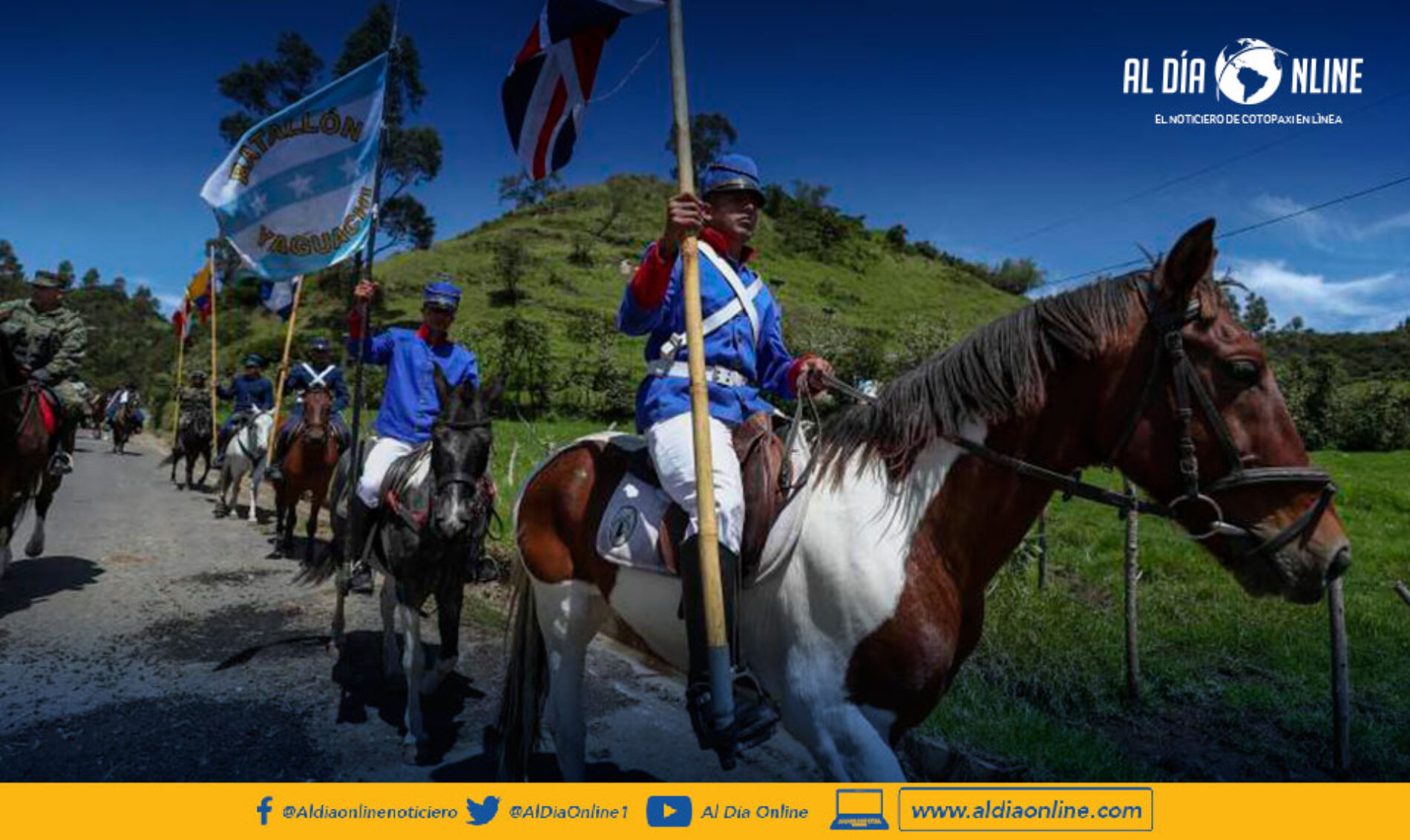 CABALGATA BICENTENARIA PARA CONMEMORAR LA BATALLA DE PICHINCHA LLEGA A LA CIMA DE LA LIBERTAD.