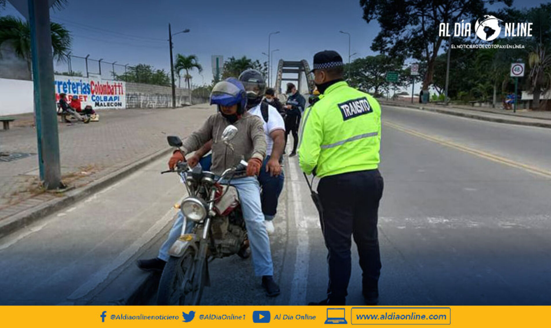 ANT PROHÍBE LA CIRCULACIÓN DE DOS PERSONAS EN MOTO EN ECUADOR