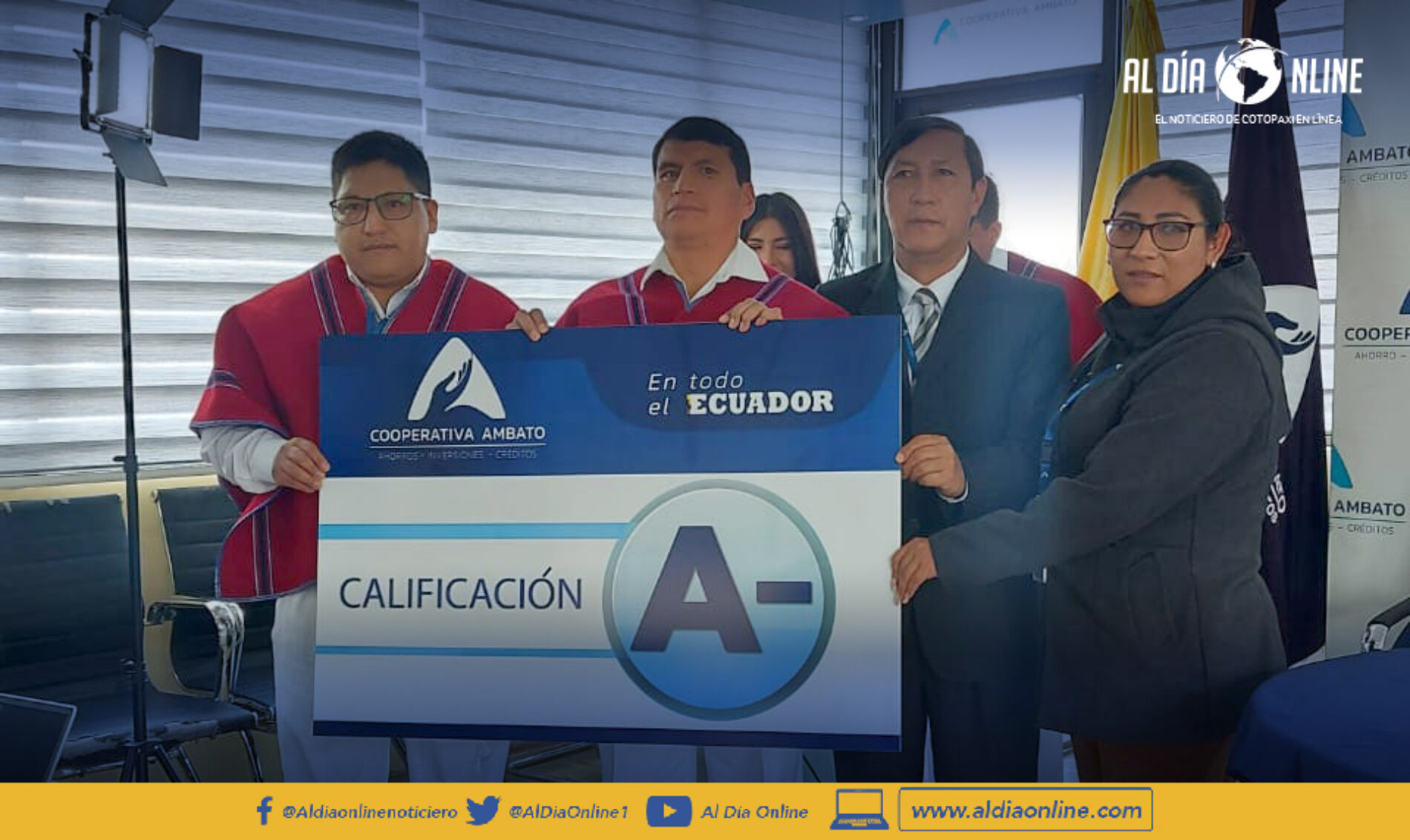 COOPERATIVA AMBATO OBTIENE SU CERTIFICACIÓN DE RIESGOS ¨A-¨ OTORGADO POR LA P.C.R. (PACIFIC CREDIT RANKING).
