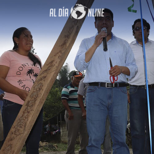 COLOCACIÓN DE LA PRIMERA PIEDRA PARA LA CONSTRUCCIÓN DEL SISTEMA DE AGUA POTABLE EN TINGO LA ESPERANZA