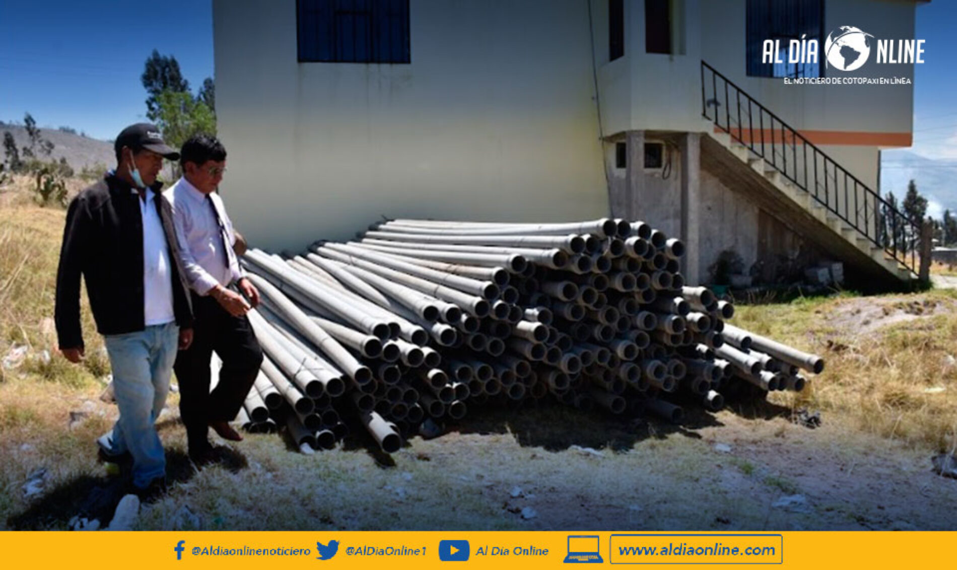 JUNTA DE AGUA “ISINCHE EL CANAL” RECIBE MÁS DE 400 TUBOS PARA MEJORAR SU SISTEMA