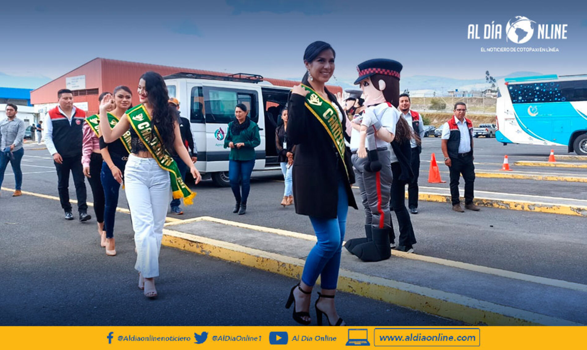 CANDIDATAS A REINA DE SALCEDO FUERON RECIBIDAS EN LAS INSTALACIONES DE MOVILIDAD DE COTOPAXI (VIDEO)