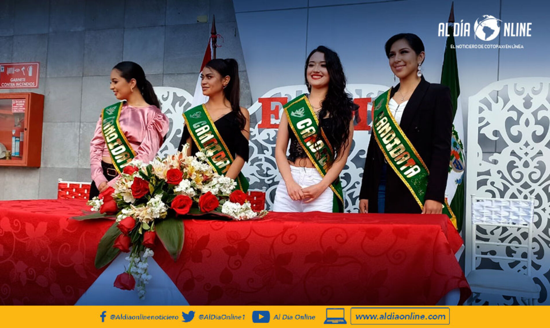 CANDIDATAS A REINA DE SALCEDO FUERON RECIBIDAS EN LAS INSTALACIONES DE MOVILIDAD DE COTOPAXI (VIDEO)