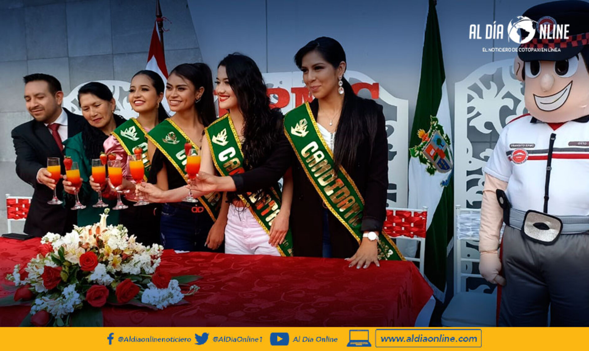 CANDIDATAS A REINA DE SALCEDO FUERON RECIBIDAS EN LAS INSTALACIONES DE MOVILIDAD DE COTOPAXI (VIDEO)
