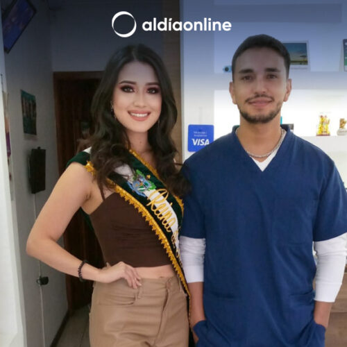 RAQUEL SACON, REINA DE SALCEDO FIRMÓ CONVENIO PARA CAMPAÑAS DE EXAMEN VISUAL Y ENTREGA DE LENTES