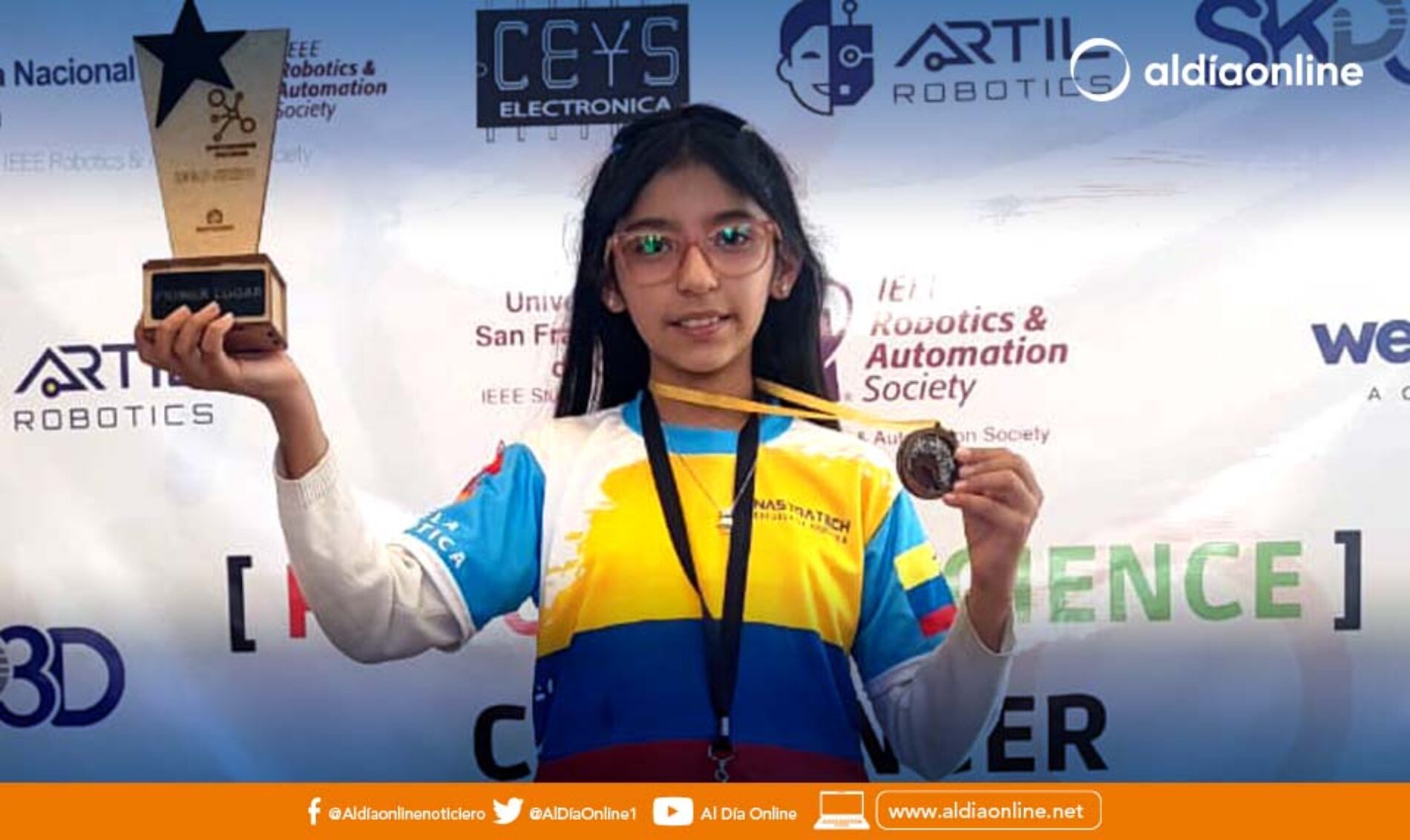 SOFÍA PEÑAFIEL TENORIO ALCANZÓ EL PRIMER LUGAR DEL CONCURSO DE ROBÓTICA ROBOT & SCIENCE CHALLENGER