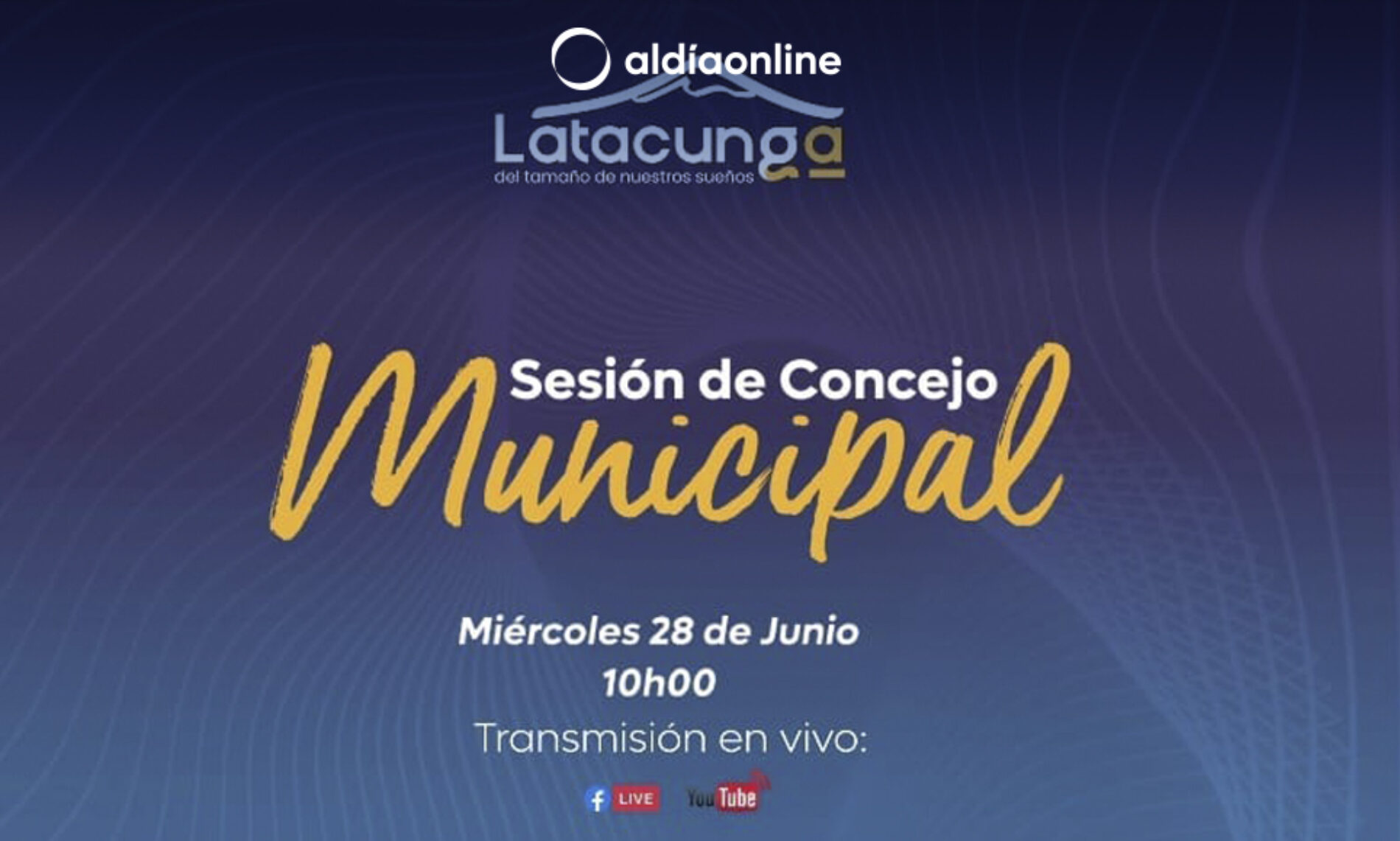 SESIONES DE LA MUNICIPALIDAD DE LATACUNGA SERÁ TRANSMITIDO POR REDES SOCIALES OFICIALES