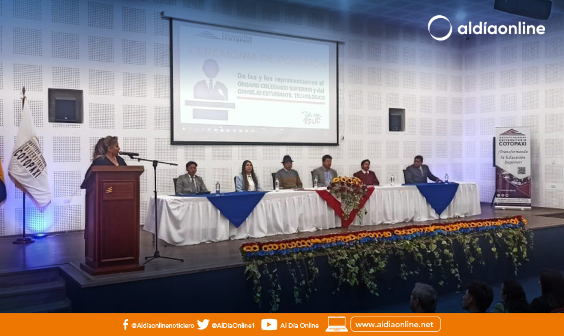 POSESIÓN DE REPRESENTANTES ESTUDIANTILES Y DOCENTES DEL INSTITUTO SUPERIOR UNIVERSITARIO COTOPAXI