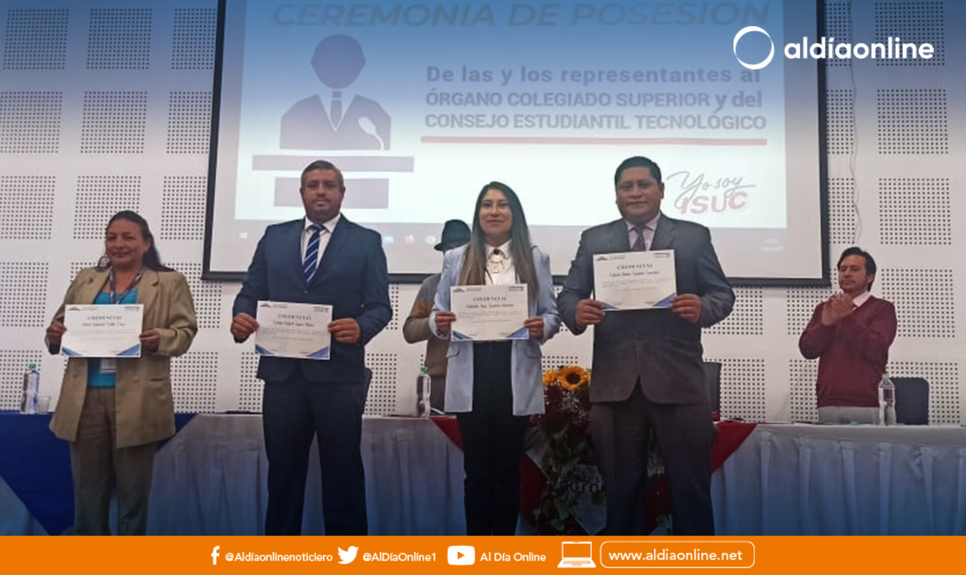 POSESIÓN DE REPRESENTANTES ESTUDIANTILES Y DOCENTES DEL INSTITUTO SUPERIOR UNIVERSITARIO COTOPAXI