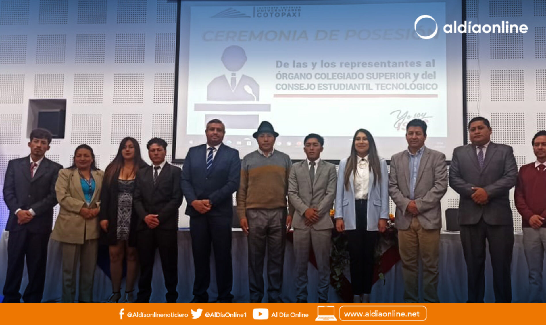 POSESIÓN DE REPRESENTANTES ESTUDIANTILES Y DOCENTES DEL INSTITUTO SUPERIOR UNIVERSITARIO COTOPAXI