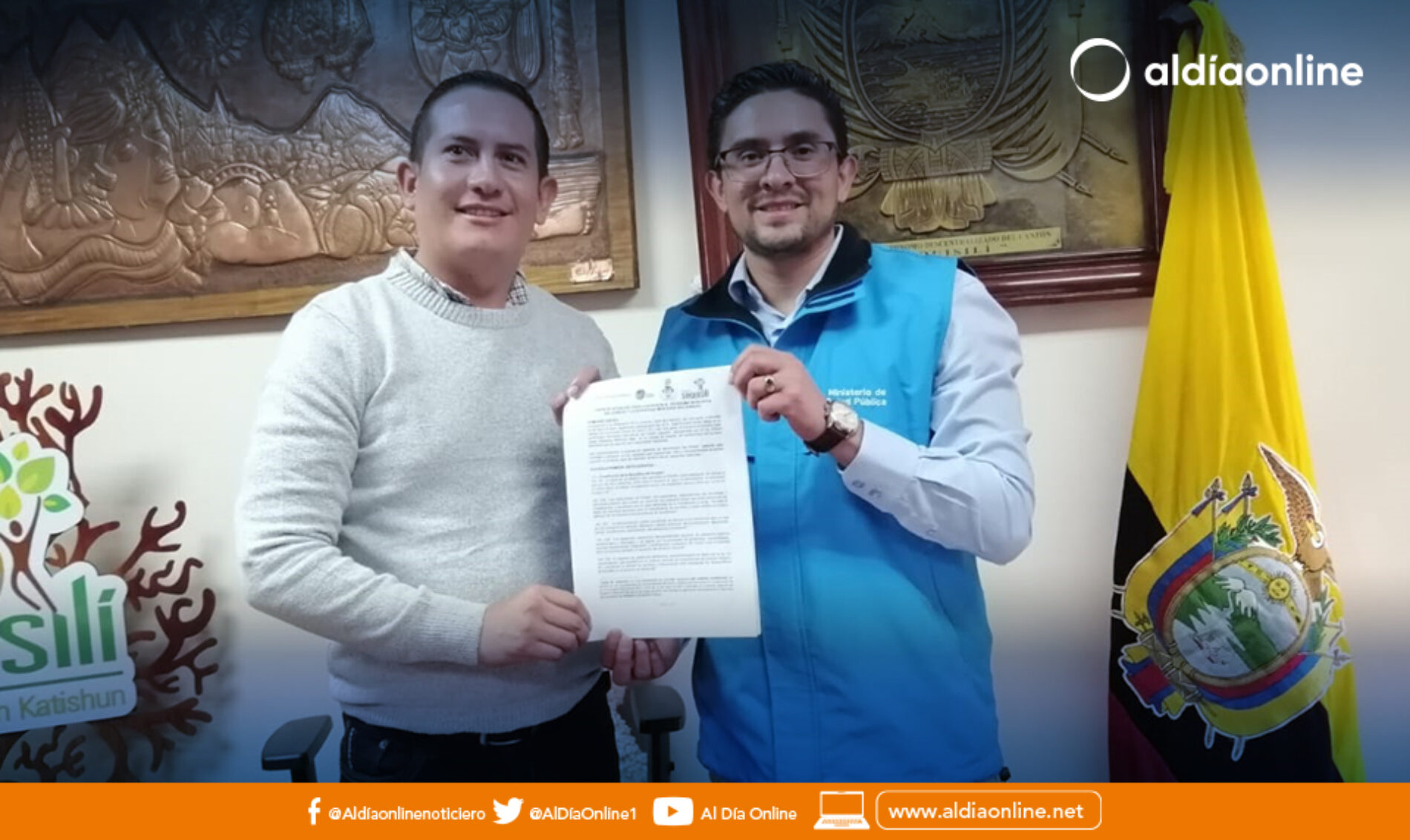 GADMIC SAQUISILÍ FIRMA CARTA DE INTENCIÓN PARA LA ADHESIÓN AL PROGRAMA MUNICIPIOS SALUDABLES CON EL MSP