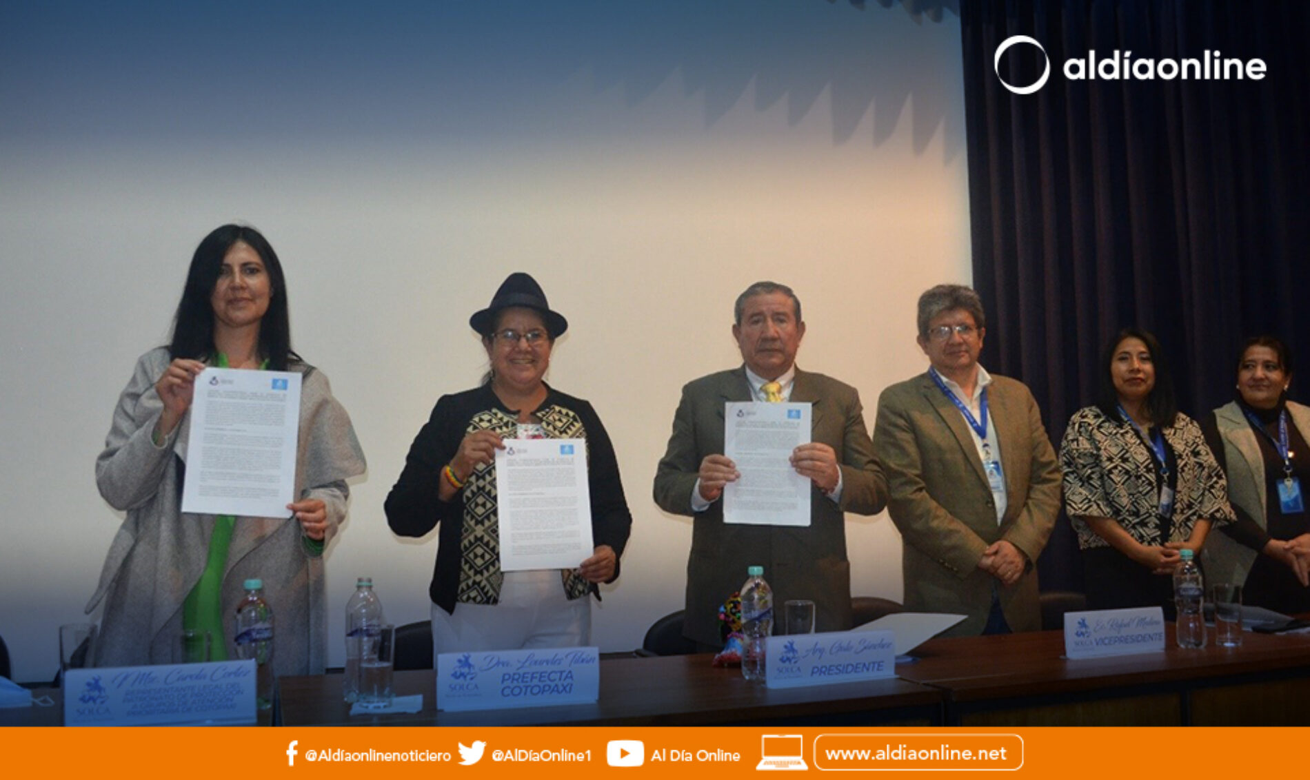 PREFECTURA, PATRONATO PROVINCIAL DE COTOPAXI Y SOLCA TUNGURAHUA, FIRMAN CONVENIO  EN PREVENCIÓN DE CÁNCER