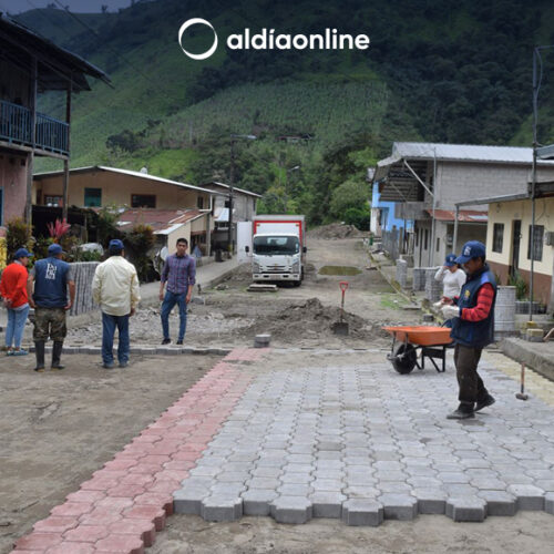 AVANCE DEL ADOQUINADO EN LA CALLE 02 DE AGOSTO DE EL TINGO LA ESPERANZA