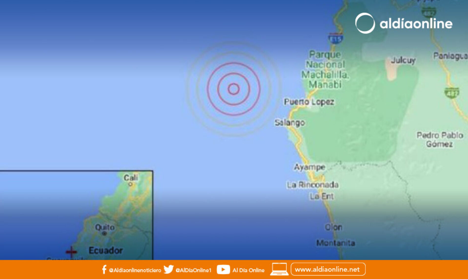 UN TEMBLOR OCURRIÓ EN LAS COSTAS DE MANABÍ LA MADRUGADA DE ESTE MIÉRCOLES 1 DE NOVIEMBRE