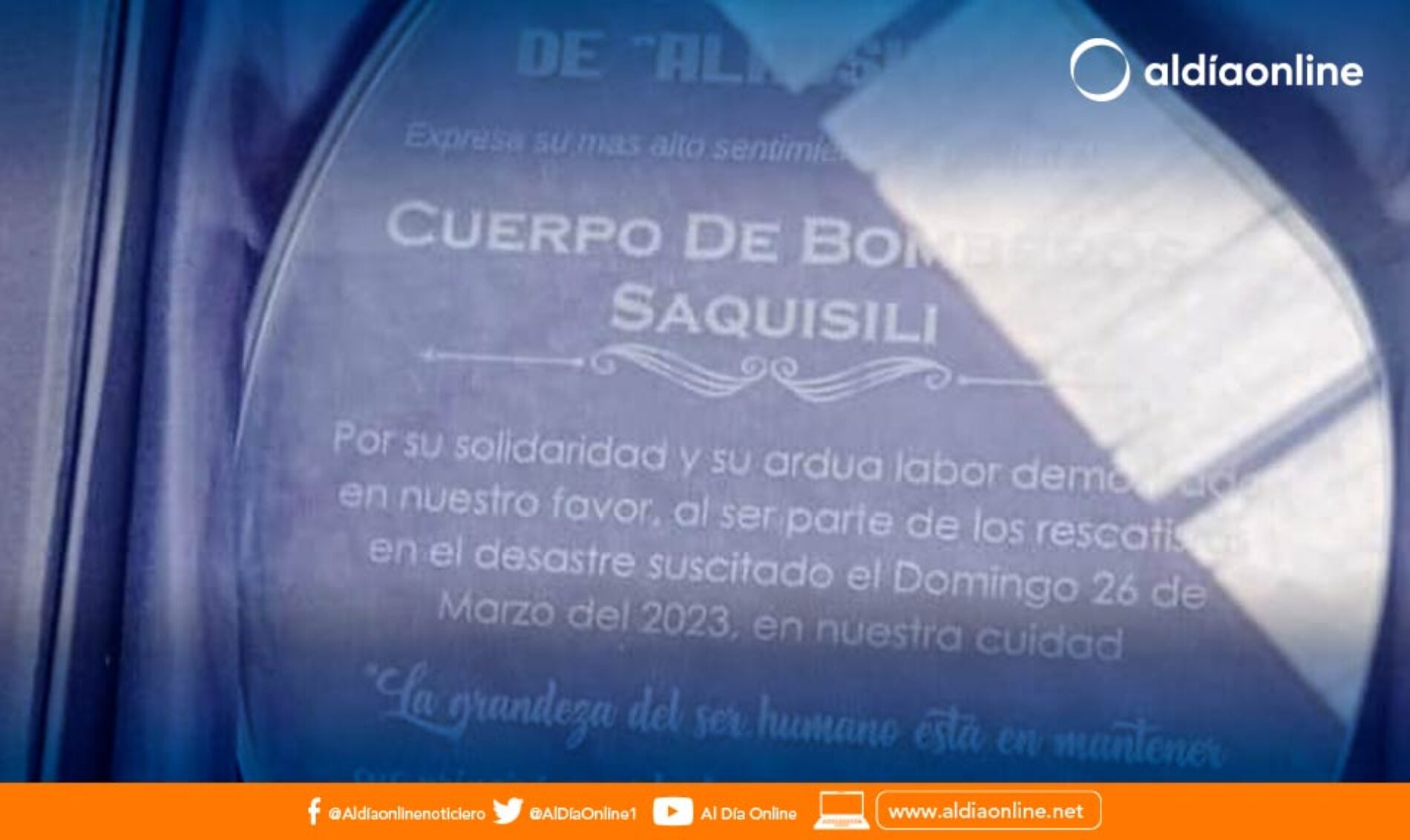 BOMBEROS DE SAQUISILÍ FUERON RECONOCIDOS POR SU ACCIONAR EN DESLAVE DE ALAUSÍ 2023