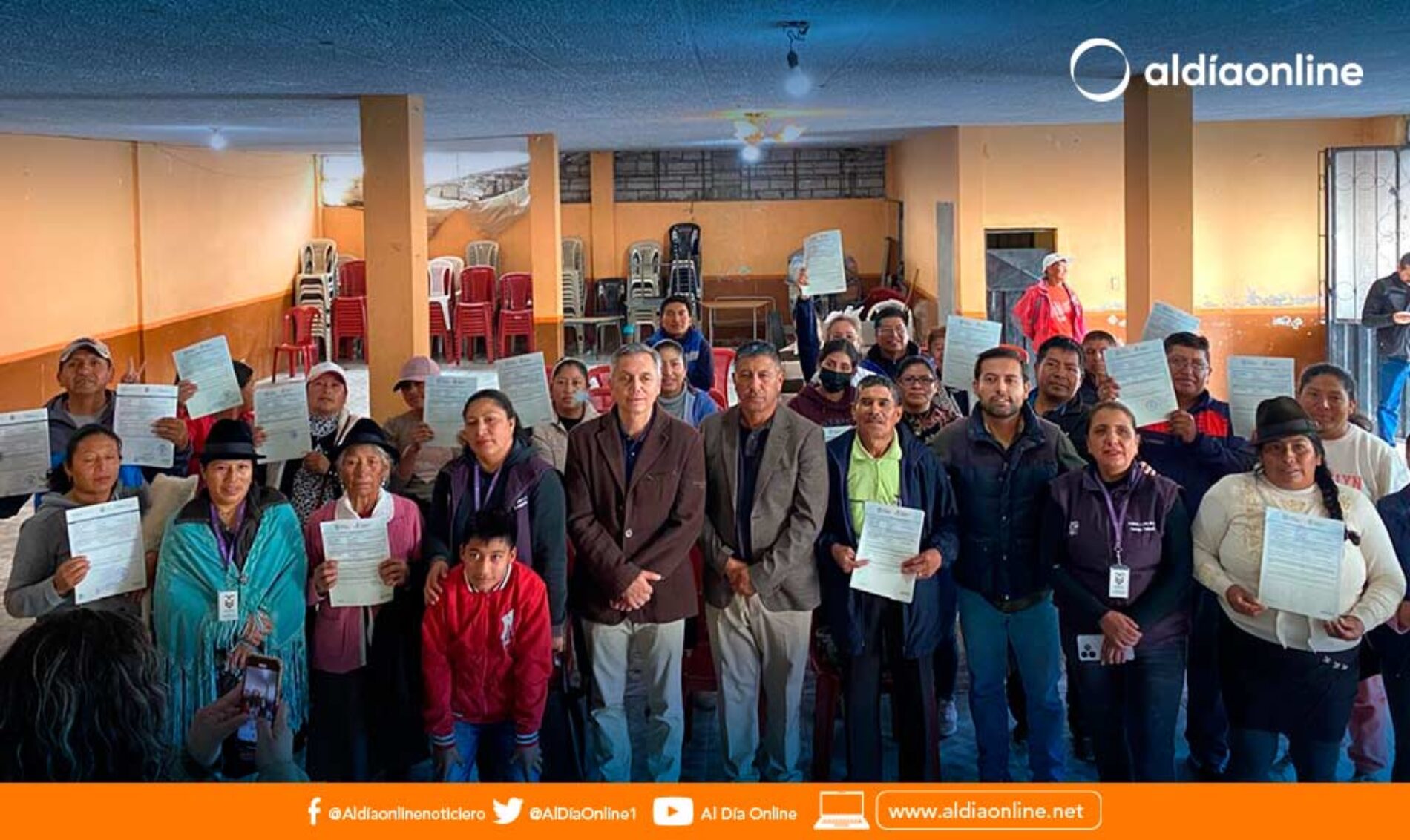 85 FAMILIAS DE LATACUNGA Y SAQUISILÍ RECIBEN TÍTULOS DE PROPIEDAD DE TIERRAS