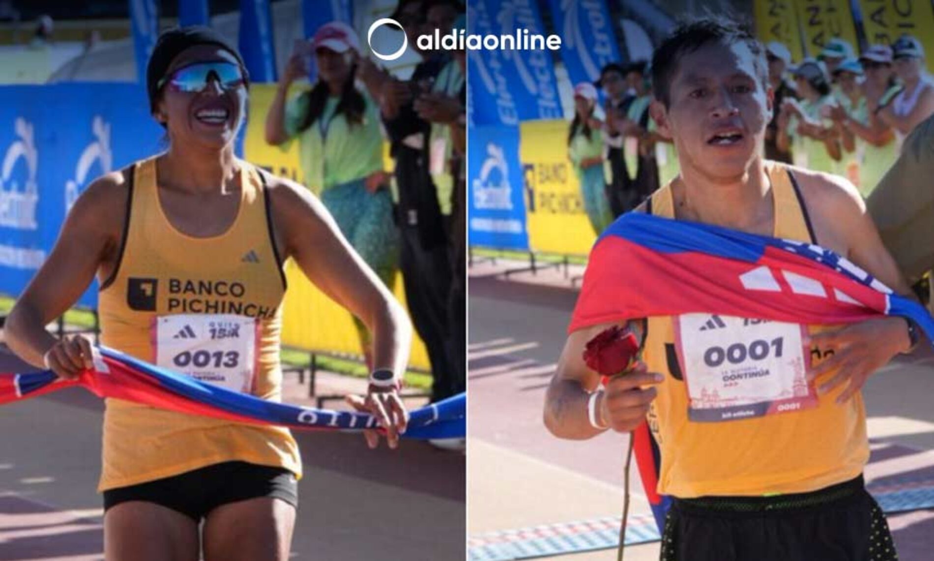 LA COTOPAXENSE  MARY GRANJA Y EL PERUANO CRISTHIAN PACHECO GANAN LA QUITO 15K RACE