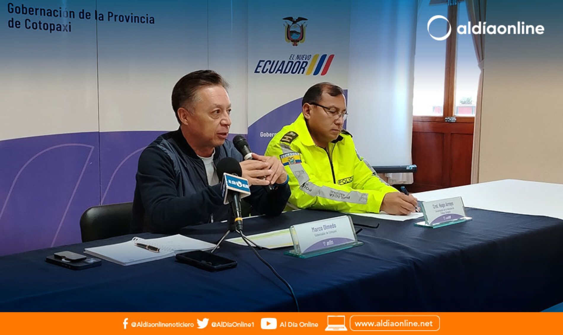 GOBERNADOR DE COTOPAXI INFORMA ACERCA DEL PLAN DE CONTINGENCIA PREVIO AL FERIADO