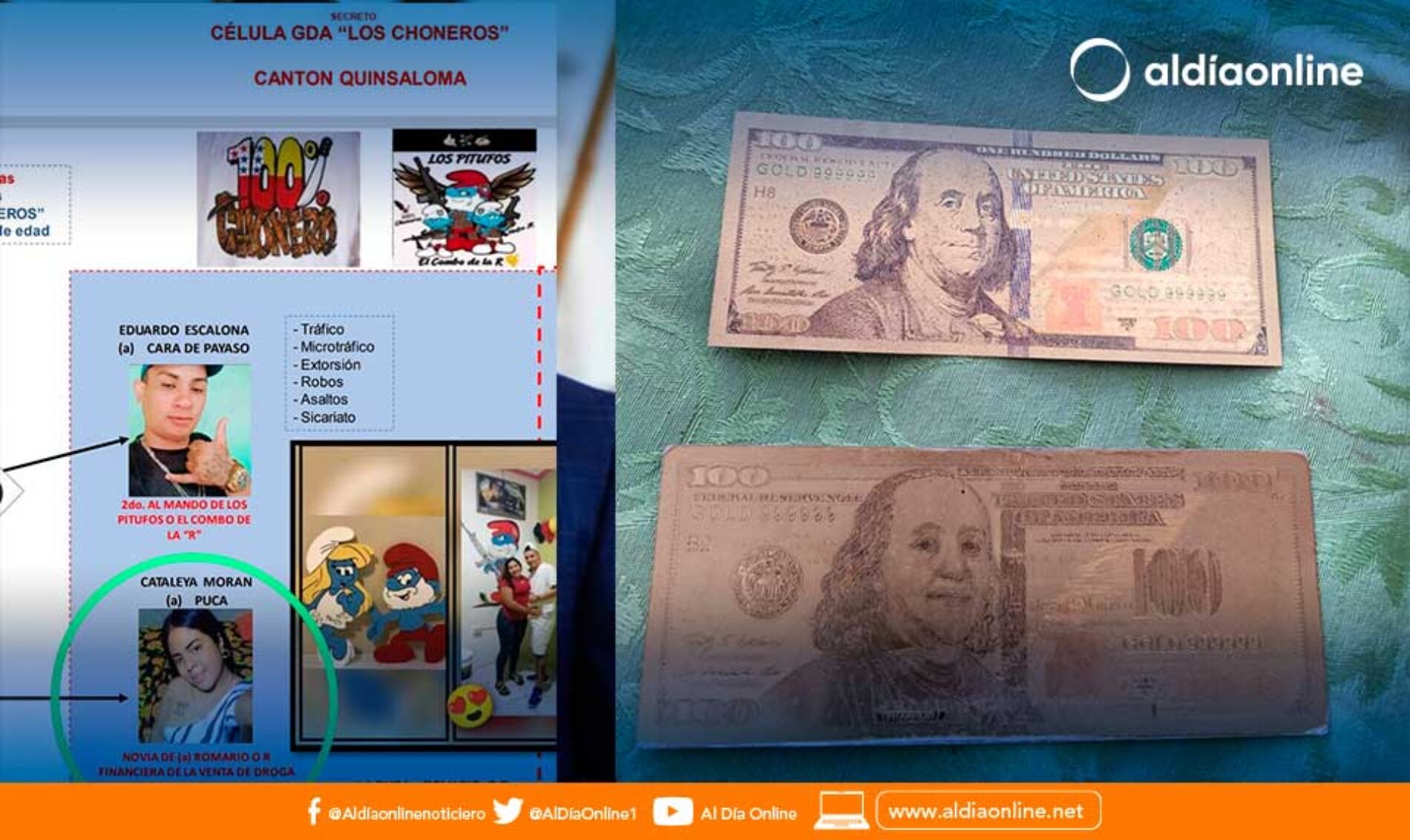 MUJER PRESUNTA MIEMBRO DE LOS CHONEROS FUE APRENDIDA EN QUINSALOMA