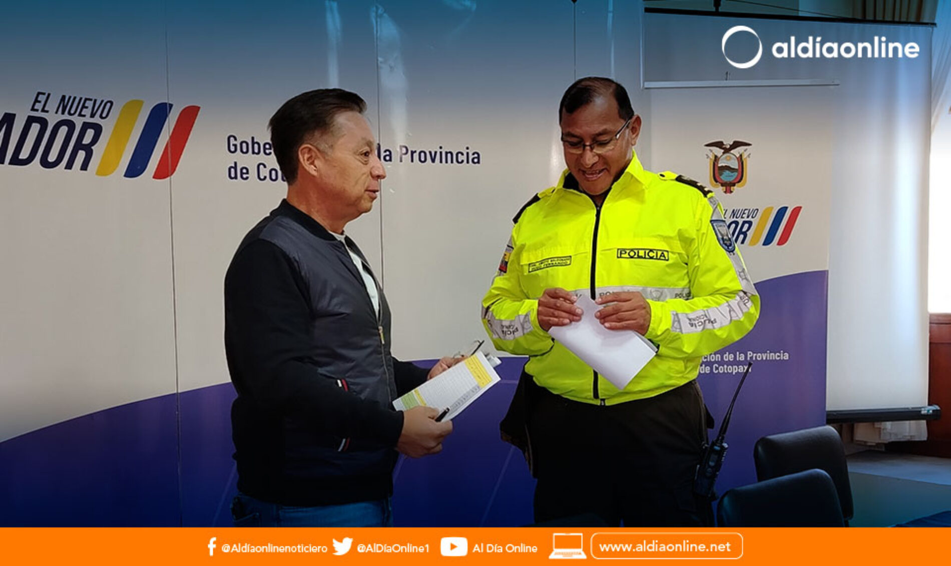GOBERNADOR DE COTOPAXI INFORMA ACERCA DEL PLAN DE CONTINGENCIA PREVIO AL FERIADO