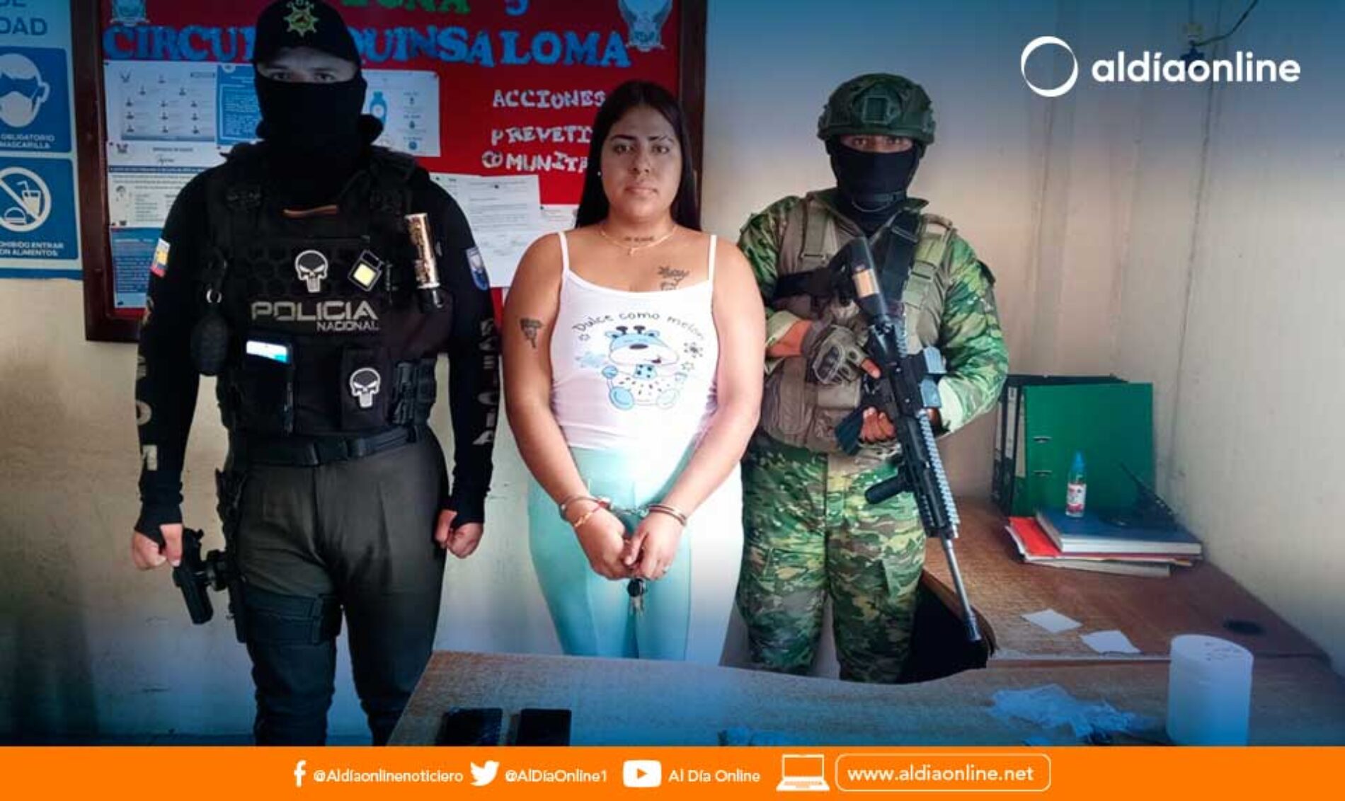 MUJER PRESUNTA MIEMBRO DE LOS CHONEROS FUE APRENDIDA EN QUINSALOMA