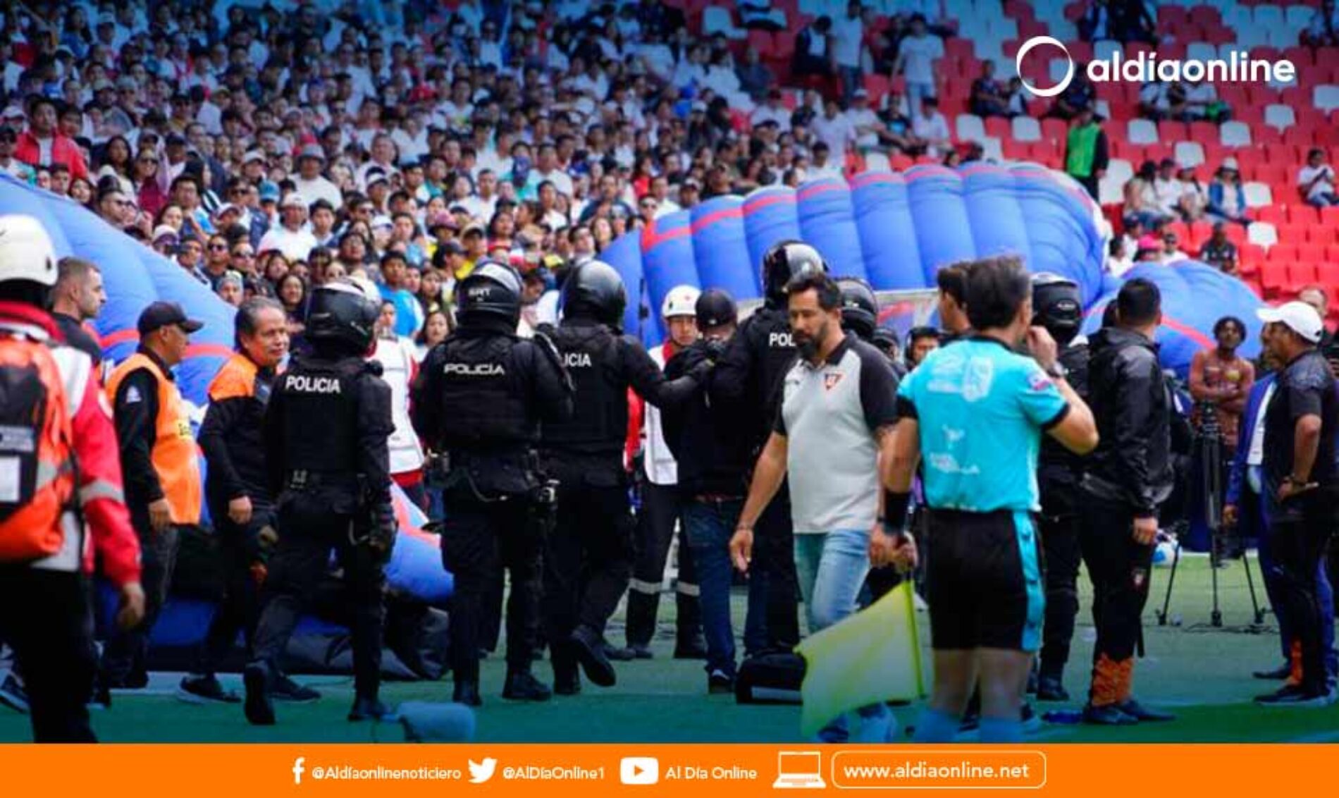 EN EL ENCUENTRO ENTRE LIGA DE QUITO Y ORENSE SE REGISTRARON DOS PERSONAS DETENIDAS POR DETONACIÓN DE EXPLOSIVOS