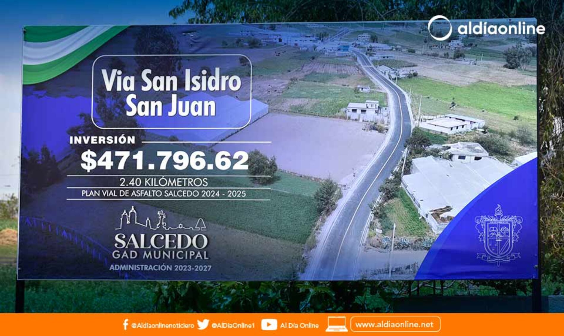 ALCALDÍA DE SALCEDO INAUGURA EL ASFALTADO DE LA VÍA SAN ISIDRO – SAN JUAN (VIDEO)