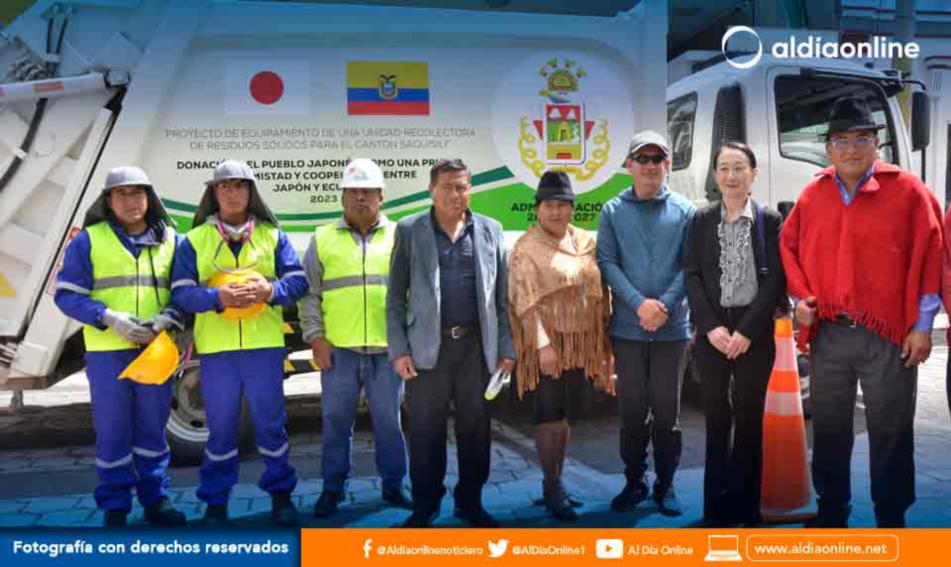 EMBAJADA DE JAPÓN HIZO ENTREGA SIMBÓLICA DE VEHÍCULO RECOLECTOR A MUNICIPALIDAD DE SAQUISILÍ (VIDEO)