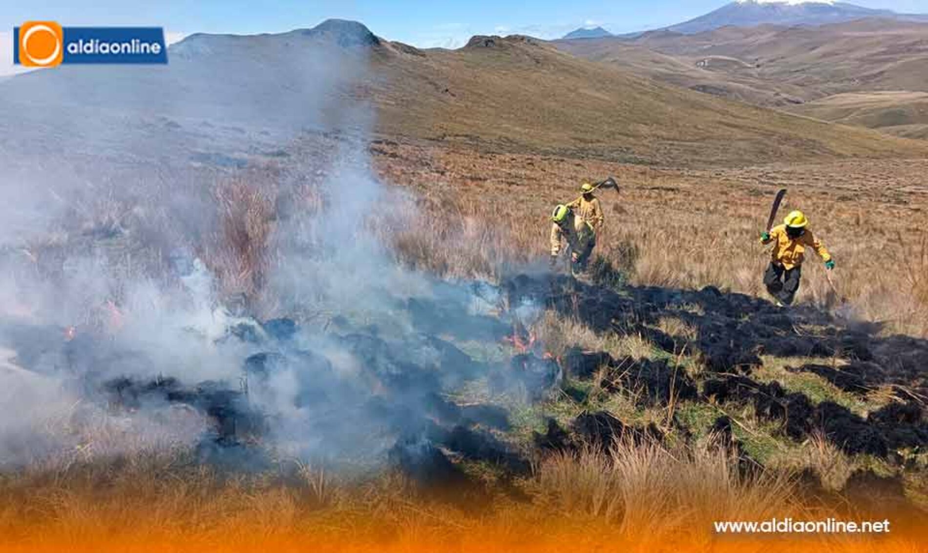 BOMBEROS DE LATACUNGA CONTROLAN INCENDIO FORESTAL EN SALAYAMBO