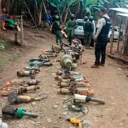 OPERATIVO CONTRA MINERÍA ILEGAL DEJA 13 APREHENDIDOS EN LA MANÁ