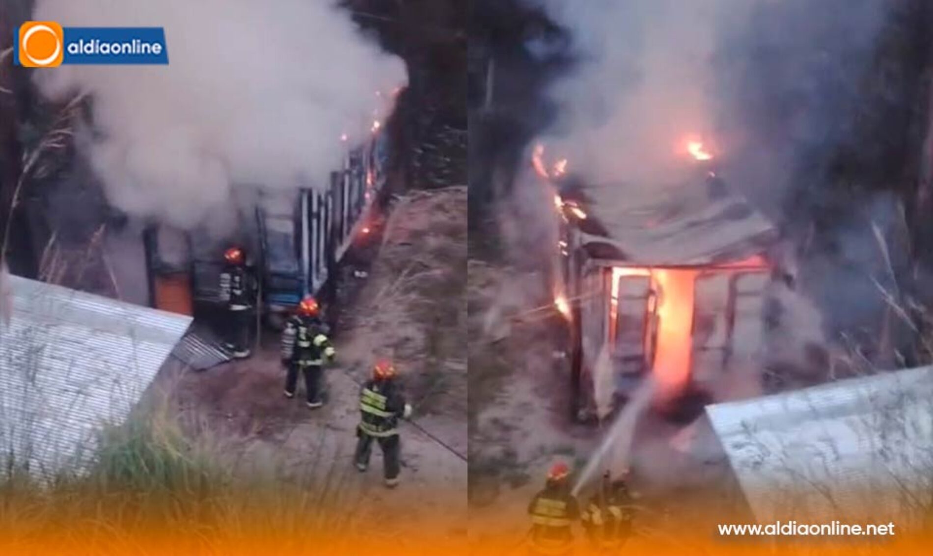 BOMBEROS DE LATACUNGA SOFOCAN INCENDIO EN VIVIENDA IMPROVISADA Y EVITAN UNA TRAGEDIA