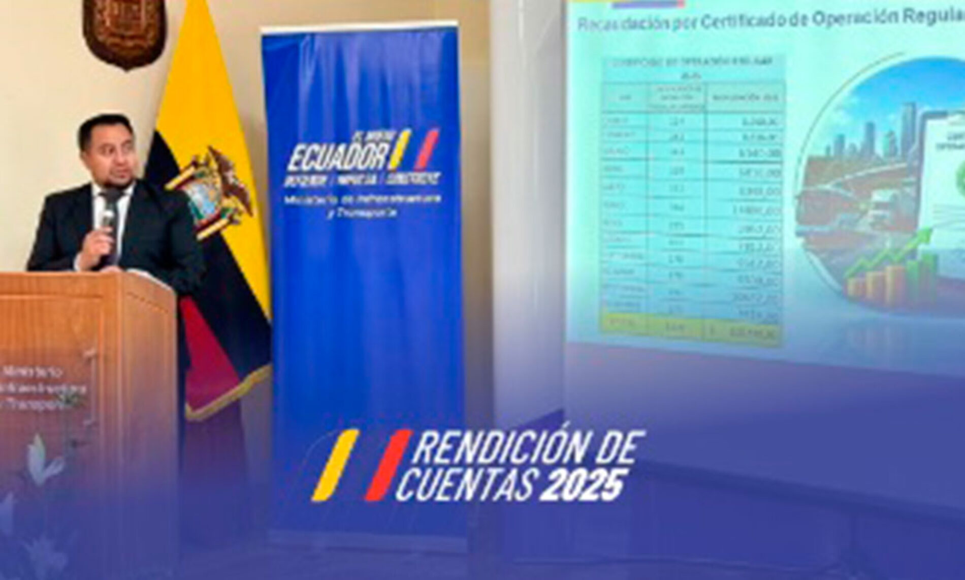 DIRECCIÓN DISTRITAL DEL MIT EN COTOPAXI PRESENTÓ SU RENDICIÓN DE CUENTAS 2025 CON AVANCES EN VIALIDAD, TRANSPORTE Y VIVIENDA