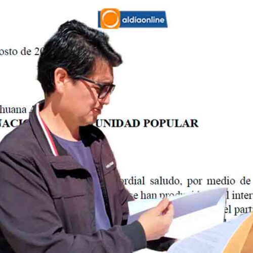 RENUNCIA DE PAÚL JÁCOME A CANDIDATURA DE ALCALDÍA  DE PUJILÍ  Y DENUNCIA PRESUNTAS IRREGULARIDADES GENERA CRISIS EN UP.