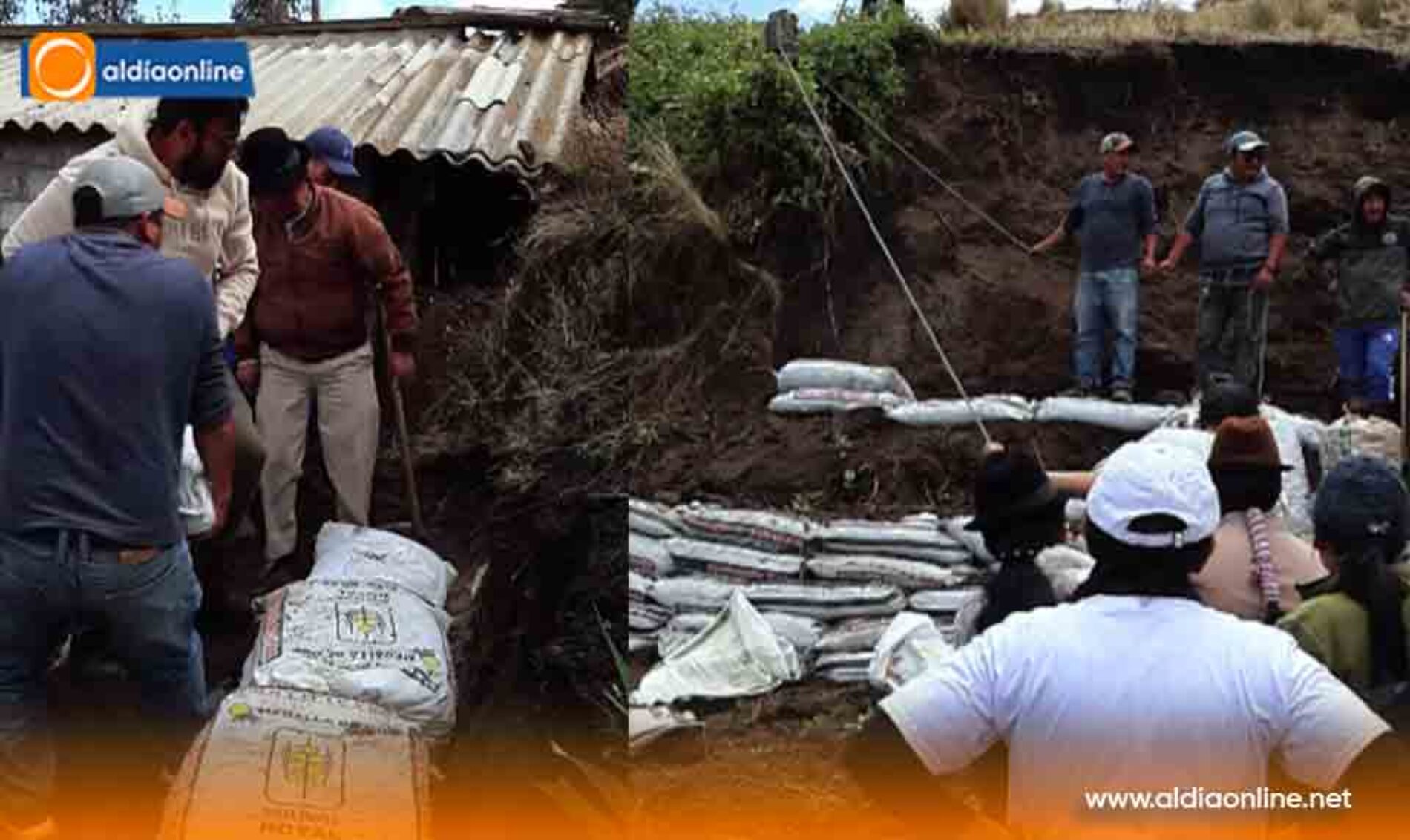 MINGA SOLIDARIA EN ZUMBAHUA PERMITE CONSTRUIR MURO DE CONTENCIÓN PARA PROTEGER VIVIENDA EN ZONA VULNERABLE