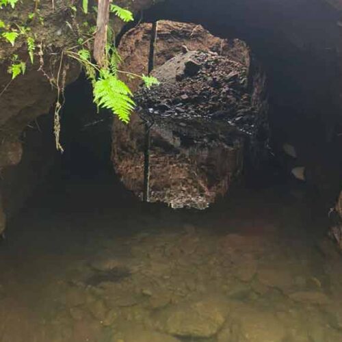 EN LA MANÁ COLAPSA ALCANTARILLA Y DEJA INCOMUNICADA A LA ZONA AGRÍCOLA NORTE